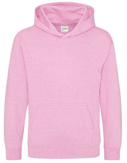 Hoodie Just Hoods kids + logo groot + naam (borduren)