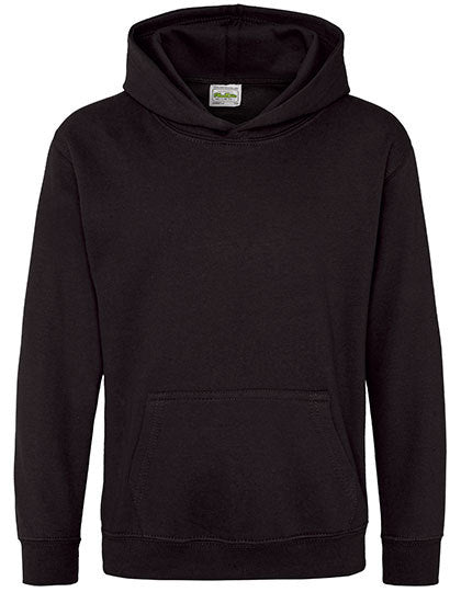 Hoodie Just Hoods kids + logo groot + naam (borduren)